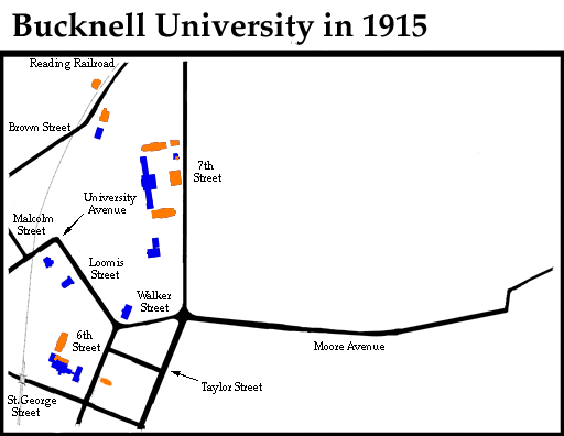 Image Map of Bucknell in 1915