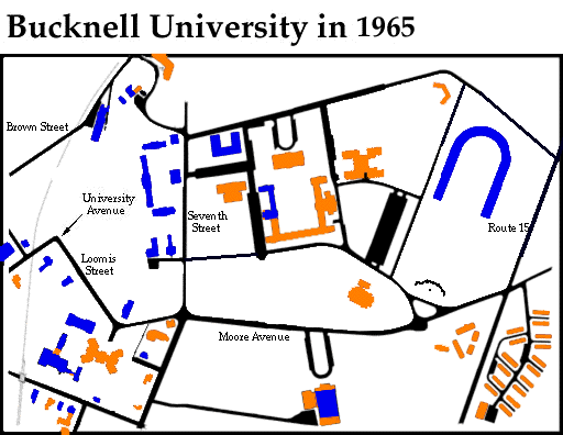 Image map of Bucknell in 1965