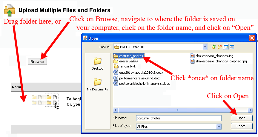 Add Folder to Files Area