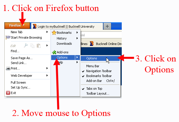 Firefox - Options