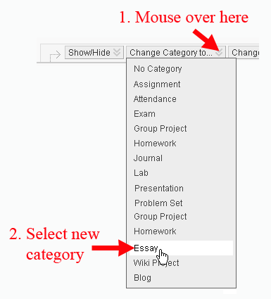 Select New Category
