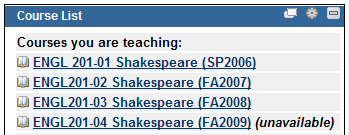 Course List Module