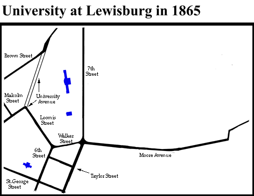 Image Map of Bucknell in 1865