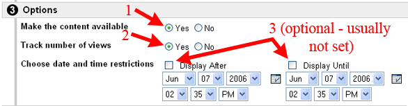 Display Options