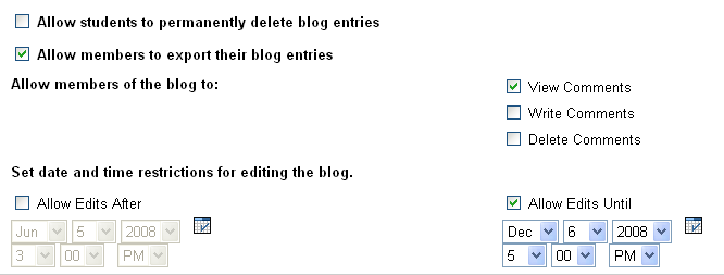 Blog Options