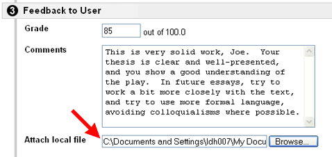 Attach File With Instructor Comments
