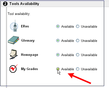 Make My Grades Tool Available