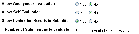 Sample Evaluation Options