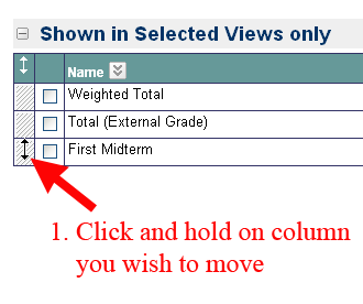 Click and Hold to Drag Column