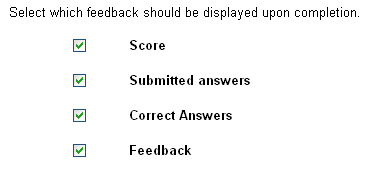 Test Feedback Options