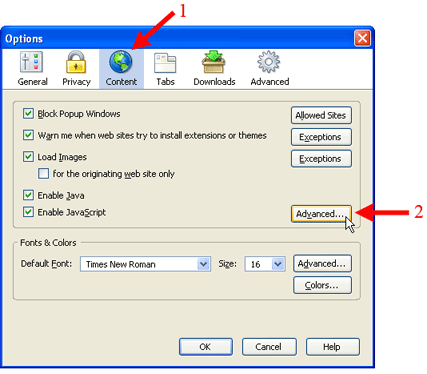 Advanced JavaScript Options
