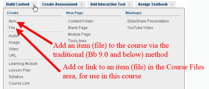 Add Item vs. Add File