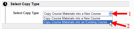 Copy Course Materials into an Existing Course