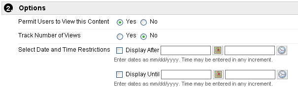 Default Display Options
