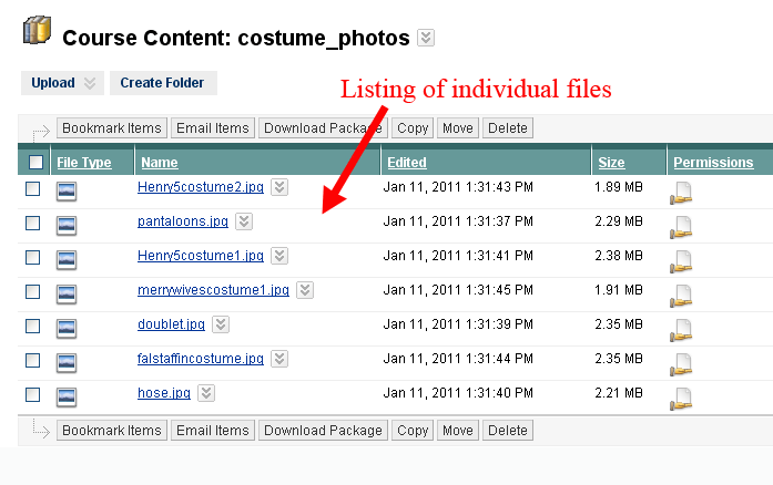 Listing of Files Within Folder