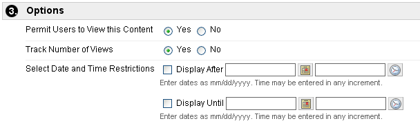 Content Display Options