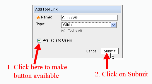 Make Tool Link Available