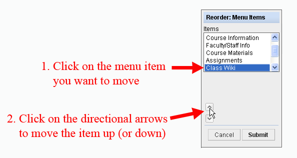 Change Menu Order