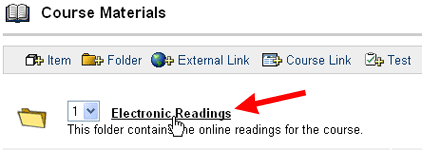 Electronic Readings Folder