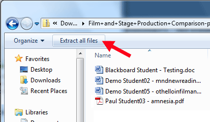 Extract Files - Windows 7
