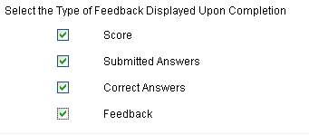 Test Feedback Options